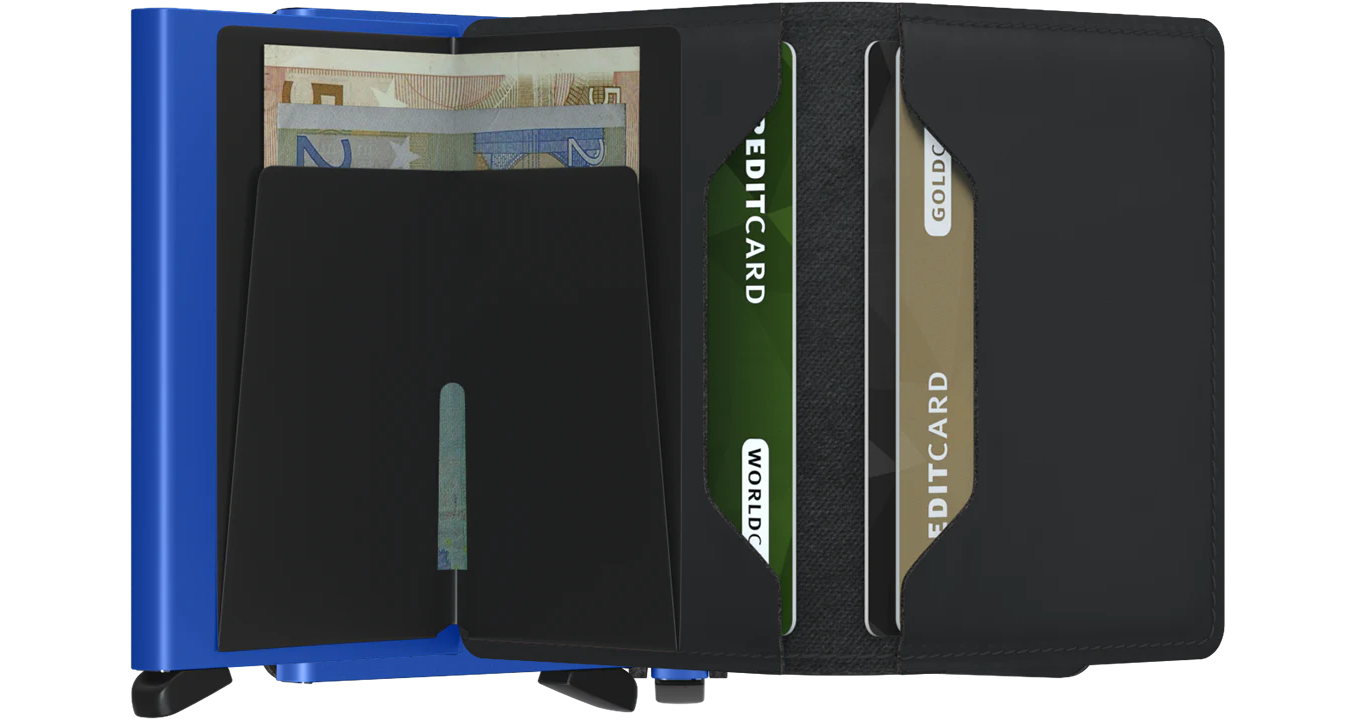 Secrid Slim Wallet Matte- Black & Blue