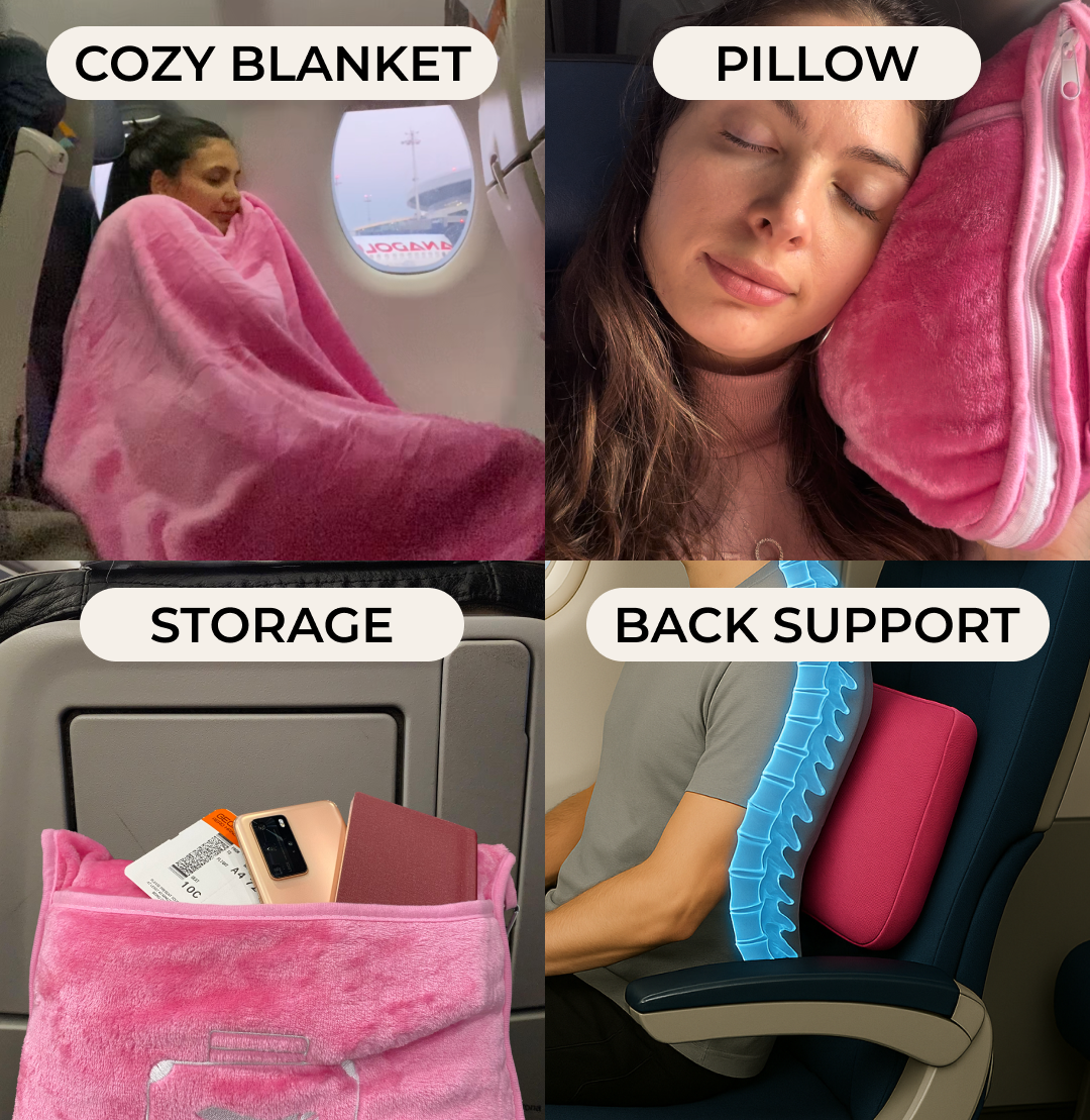 FlyHugz® Travel Blanket & Comfort Bag: Gray