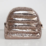 Lemonbella Cosmetic Puffer Makeup Travel Bag Metallic Gold