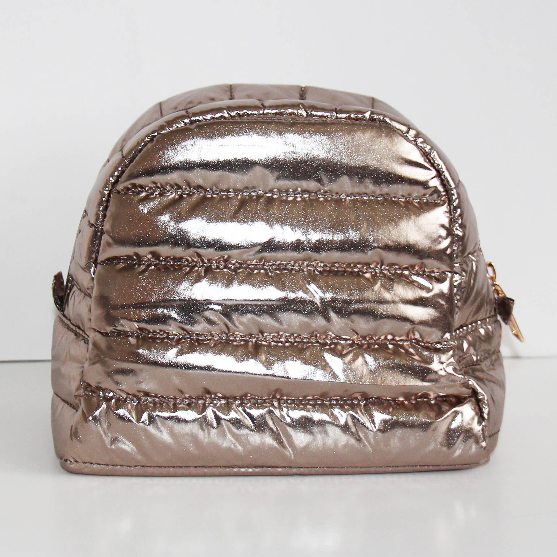 Lemonbella Cosmetic Puffer Makeup Travel Bag Metallic Gold