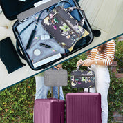 Pavilia Modern Hanging Toiletry Bag: Floral Gray