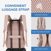 Bagsmart Bonchemin 15.6 inch Laptop Backpacks - Pink