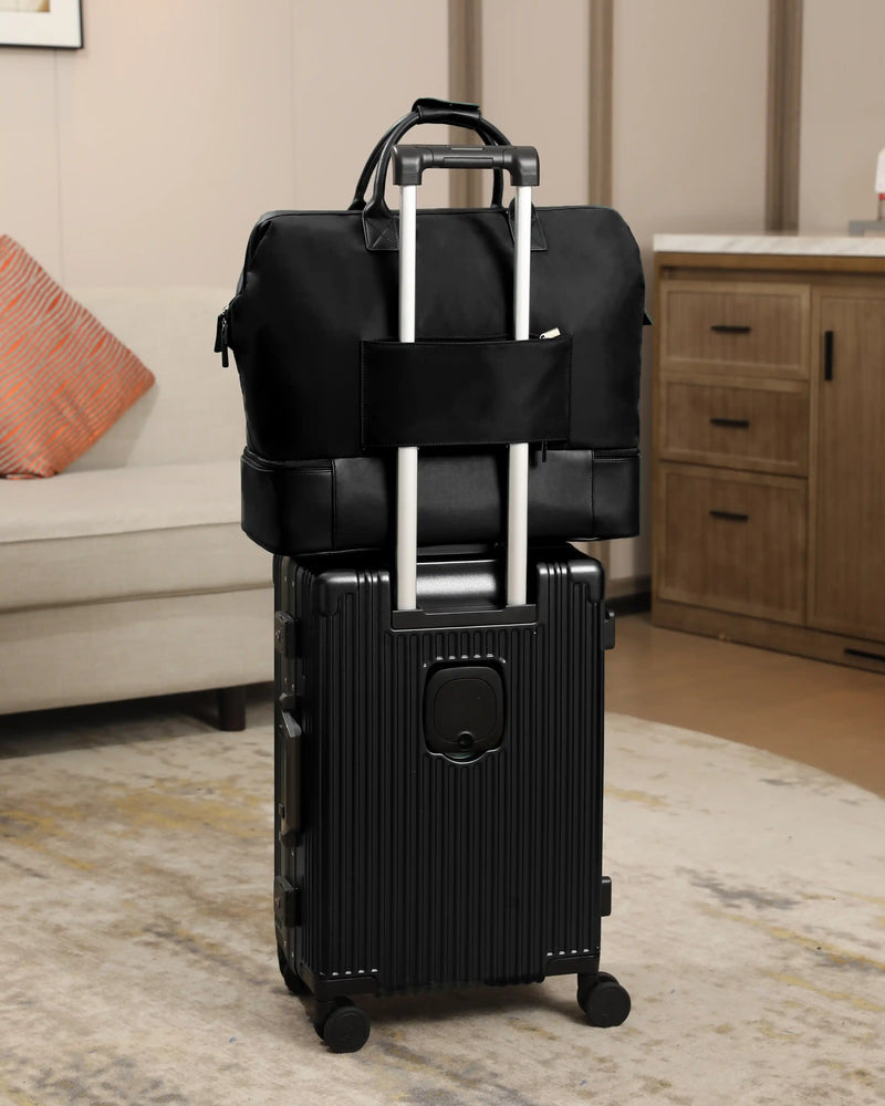 NOBL Travel Drop Bottom Weekender Bag - Jet Black