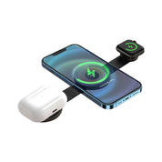 Tech Trendz Mini 3in 1 Magnetic Wireless Charger - Black