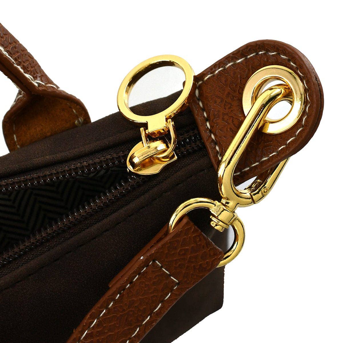 Mimi Faux Suede Mini Crossbody Bag: Coffee