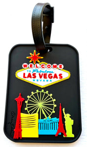 Mary Ellis Las Vegas Skyline 3-D Luggage Tag