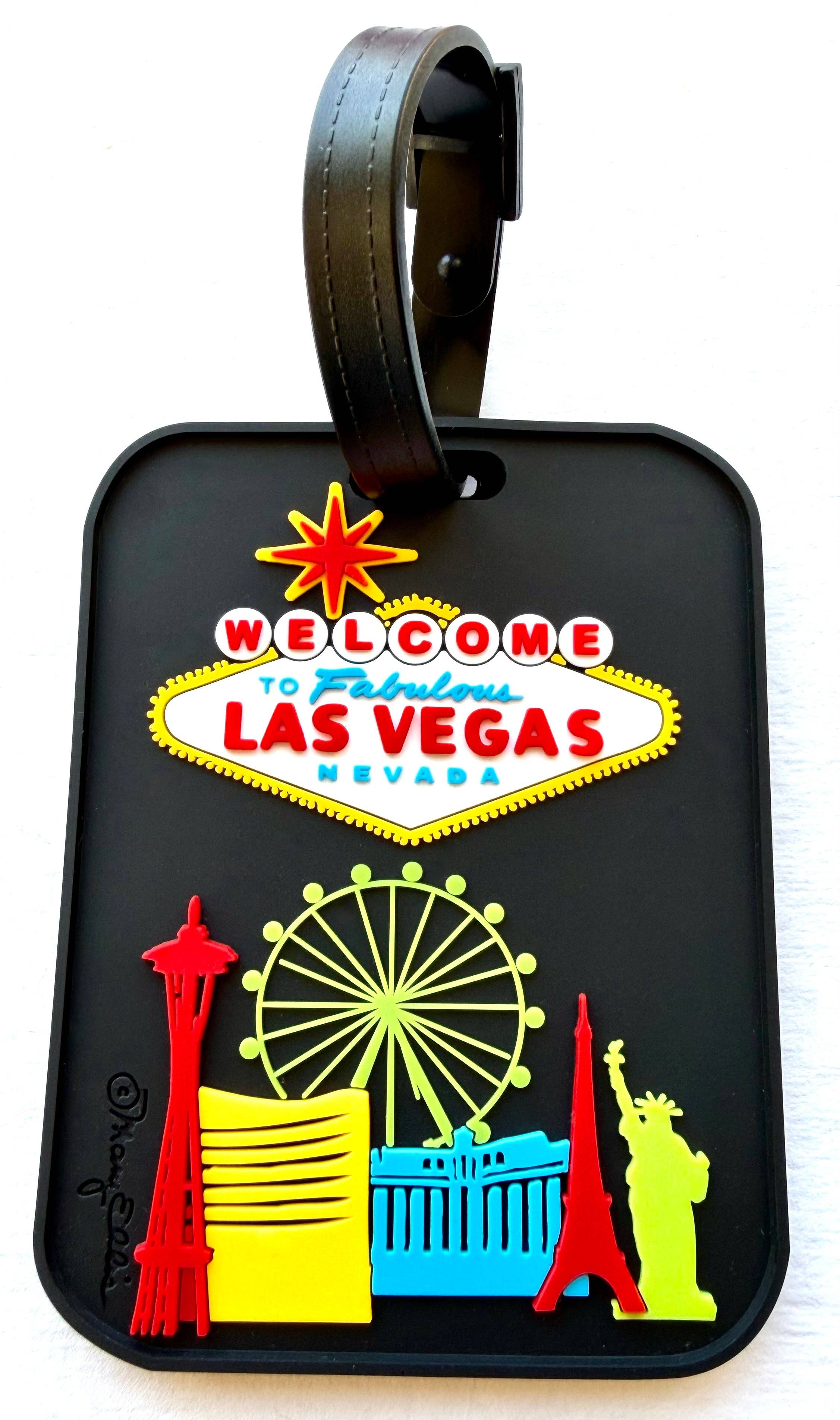 Mary Ellis Las Vegas Skyline 3-D Luggage Tag