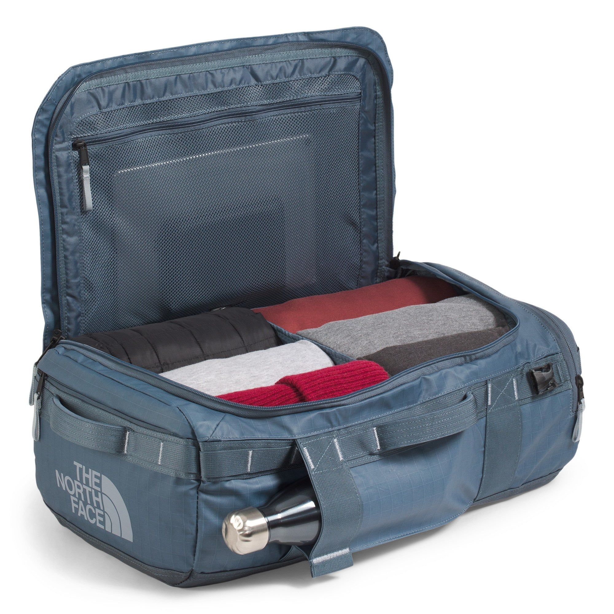 The Northface Base Camp Voyager Duffel—32L  - Granite Grey/Frost Grey