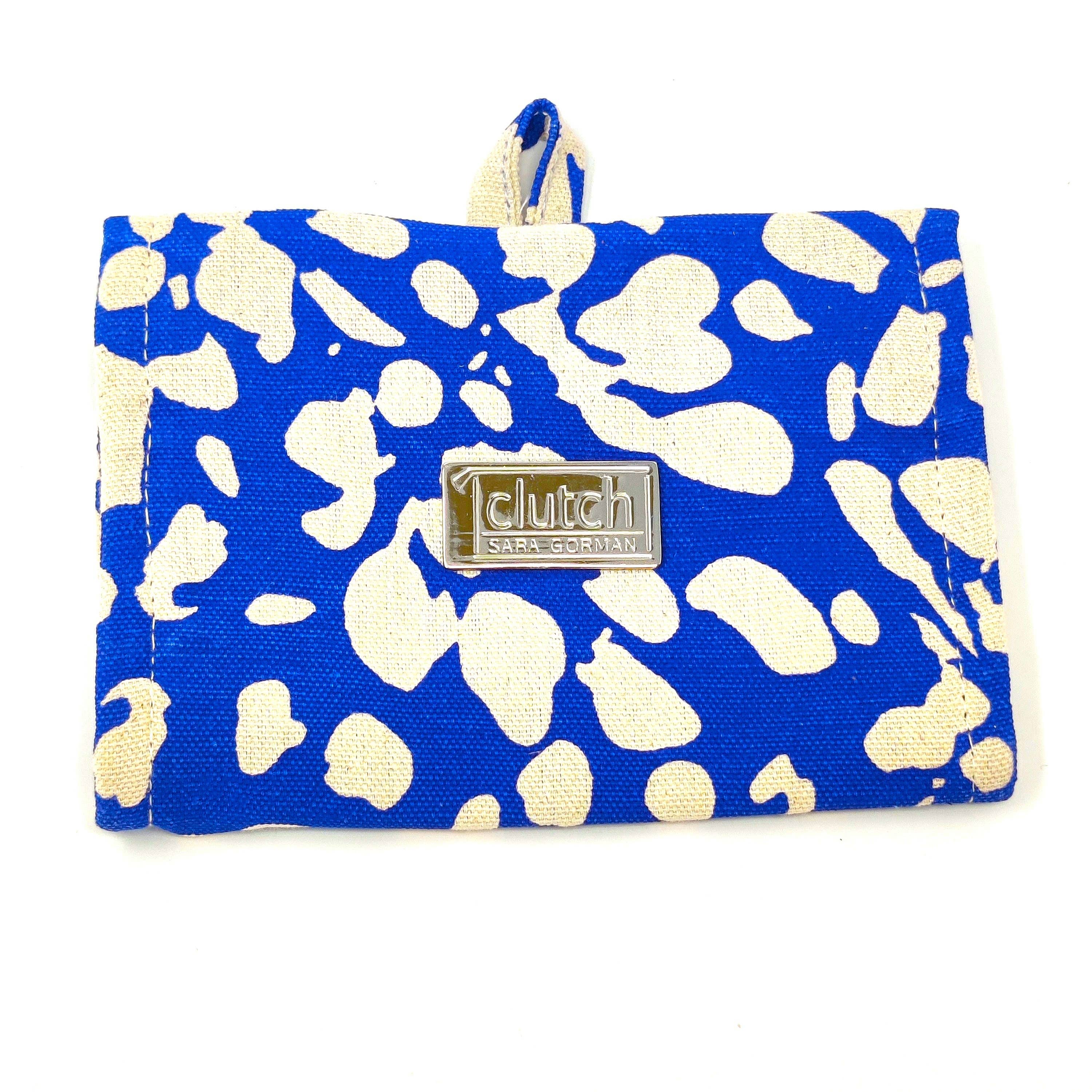 Clutch By Sara Gorman The Original Pillfold™ Weekly Pill Organizer: Oxford Cobalt Blue & Cream