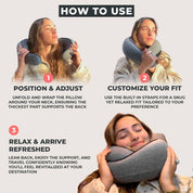 FlyHugz® Travel Neck Pillow - Gray