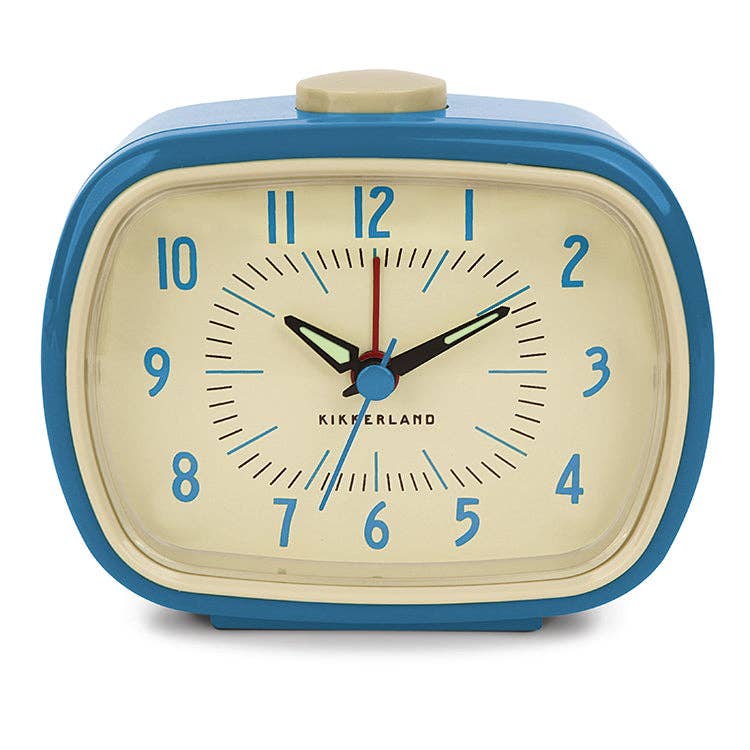 Kikkerland Retro Alarm Clock - Blue