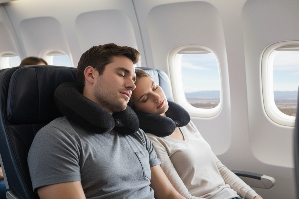 Wolf Essentials Fiber Filled Travel Neck Pillow - Navy