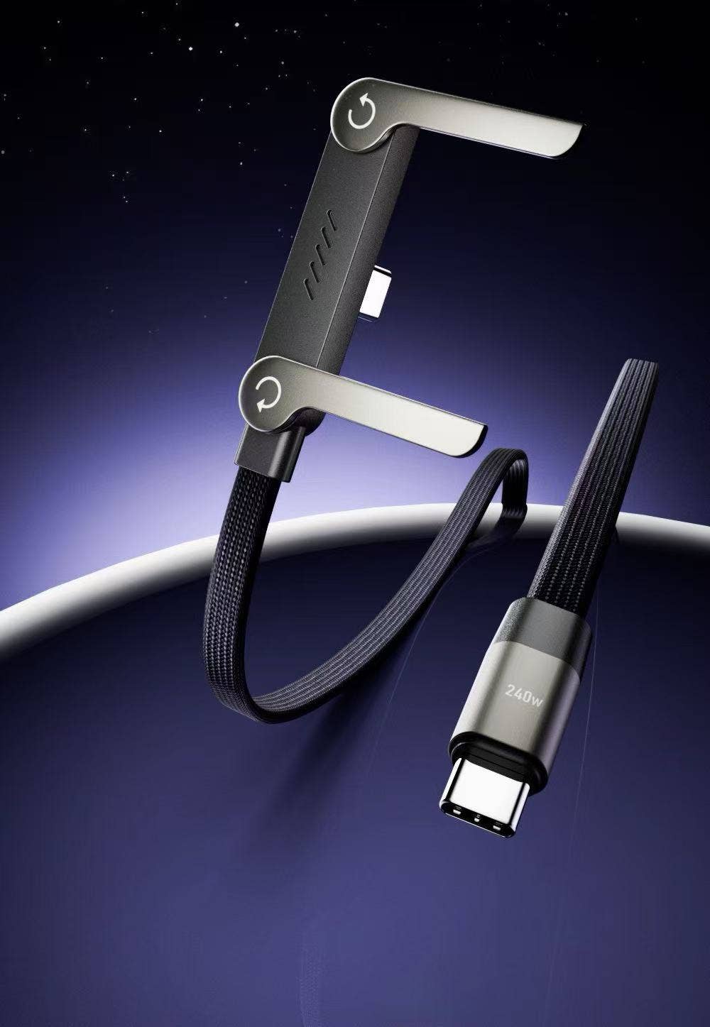 Tech Trendz USB-C Cable & Phone Stand - 2 Colors: Black