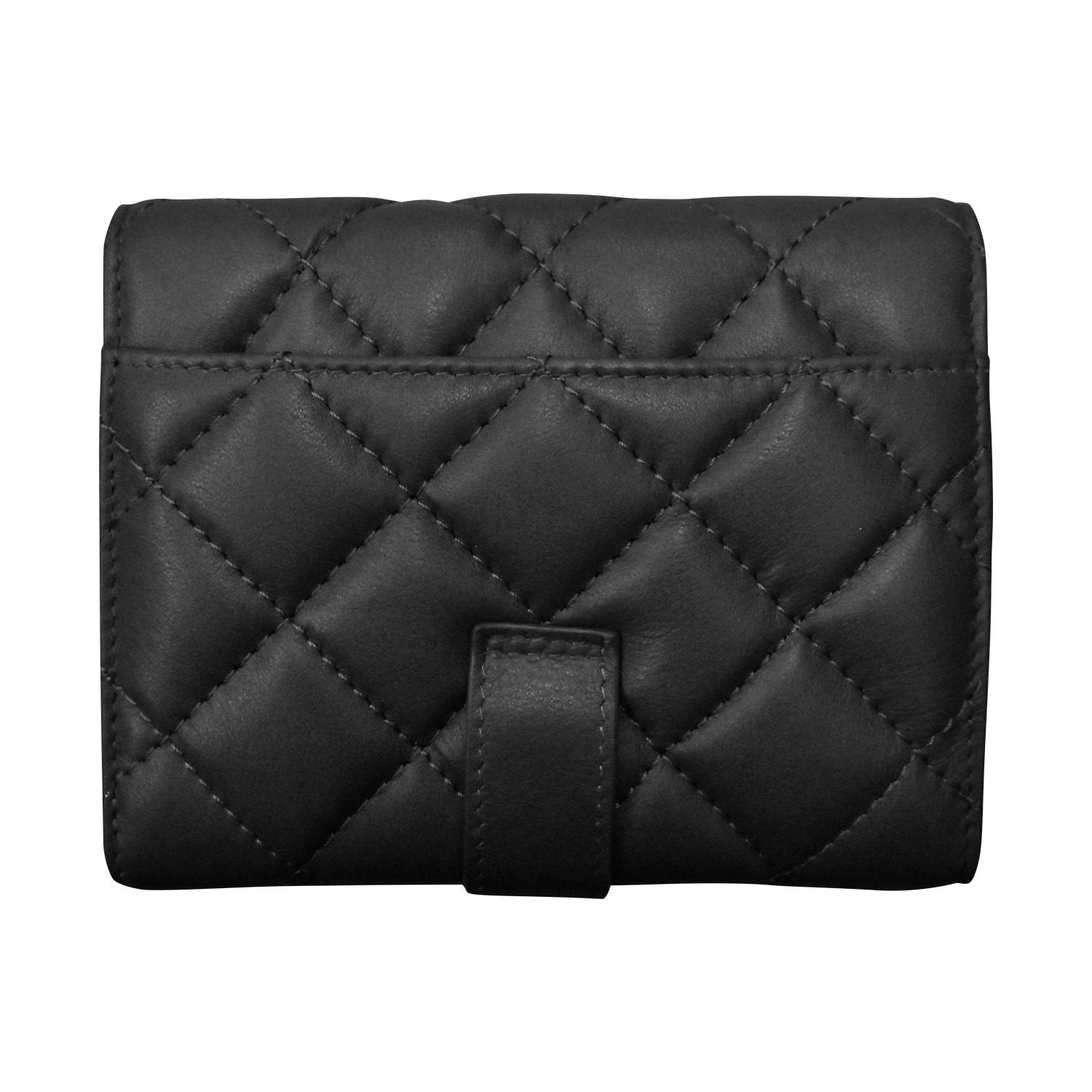 ILI New York RFID Quilted Small Wallet - Black