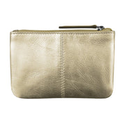 ILI New York  Leather Coin Holder with Key Ring - Light Gold