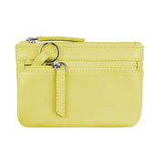 ILI New York  Leather Coin Holder with Key Ring -  Mellow Yellow