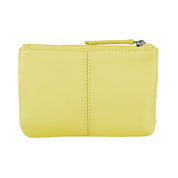 ILI New York  Leather Coin Holder with Key Ring -  Mellow Yellow