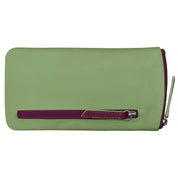 ILI New York Leather Eyeglass Case – Sage/Eggplant
