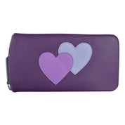 ILI New York Eyeglass Case with Double Heart - Purple/Amethyst/Lavender
