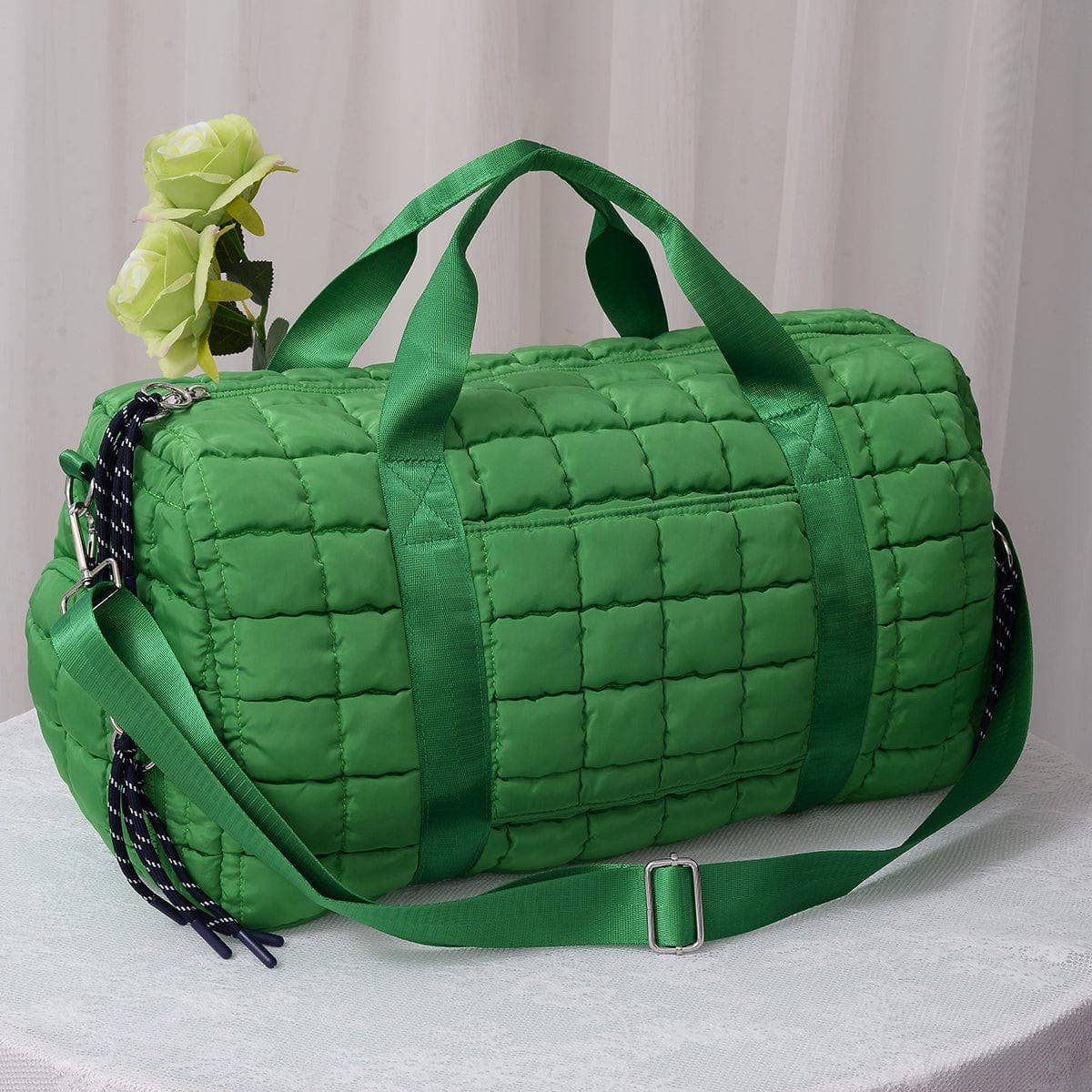 Mimi Quilted Puffer Weekender/Duffel Bag: Bubblegum