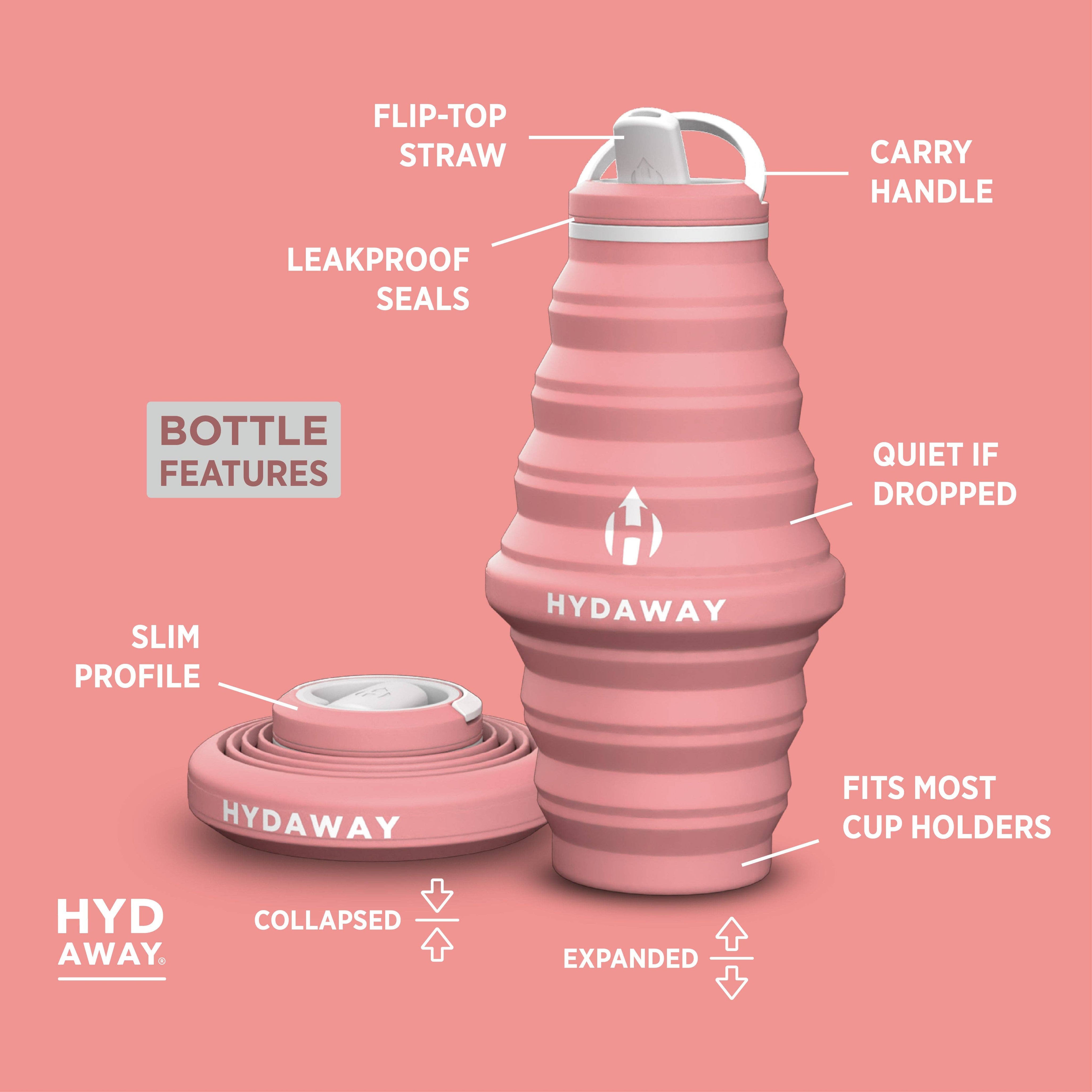 Hydaway Collapsible Water Bottle with Spout 25OZ - Coral