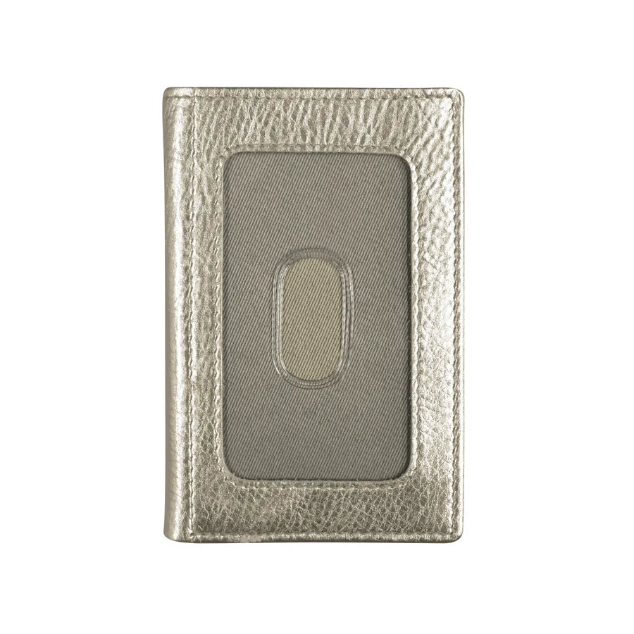 ILI New York RFID Vertical Fold Card Wallet - Light Gold