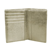 ILI New York RFID Vertical Fold Card Wallet - Light Gold