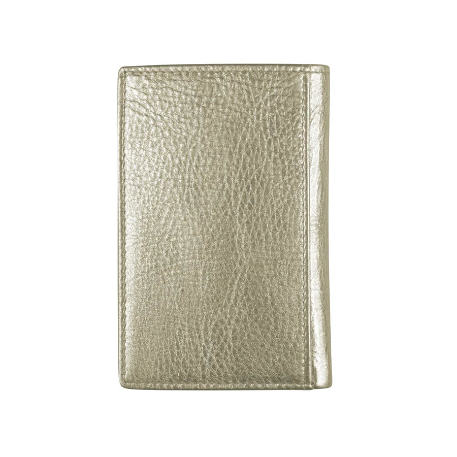 ILI New York RFID Vertical Fold Card Wallet - Light Gold