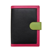 ILI New York RFID Leather Multi Color Passport ID Wallet w/Tab- Black Brights