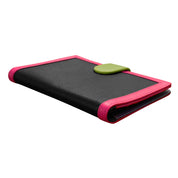 ILI New York RFID Leather Multi Color Passport ID Wallet w/Tab- Black Brights