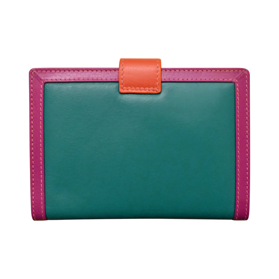 ILI New York RFID Leather Multi Color Passport ID Wallet w/Tab - Paradise Multi