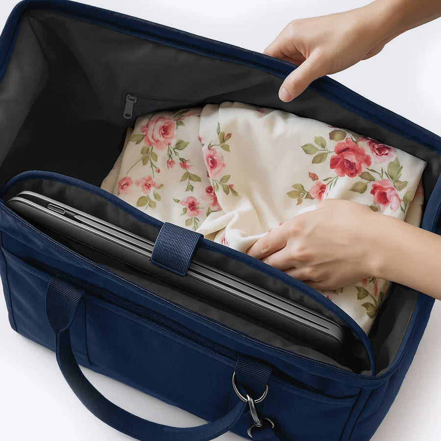 NOBL Travel Drop Bottom Weekender Bag - Midnight Blue