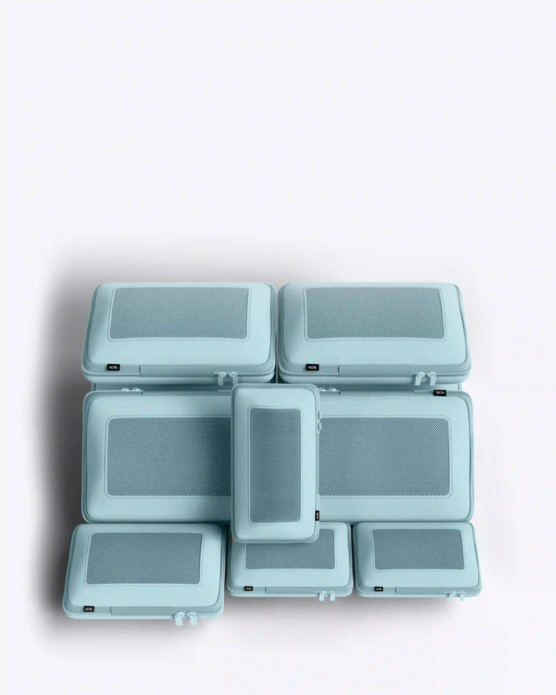 NOBL Travel Compressible 6 Piece Packing Cube Set - Powder Blue