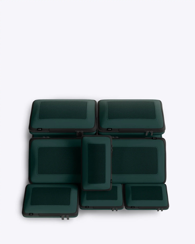 NOBL Travel Compressible 6 Piece Packing Cube Set - Forest Green