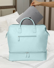 NOBL Travel Drop Bottom Weekender Bag - Powder Blue