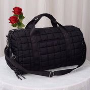 MiMi Quilted Puffer Weekender/Duffel Bag: Black