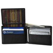 ILI New York Men's RFID Compact Bifold Wallet with Left Flip - Chocolate