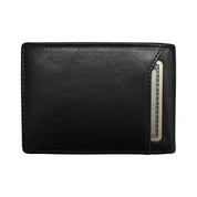 ILI New York Men's Wallet Compact Bifold with Back Slip - Black