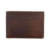 ILI New York Men's Wallet Compact Bifold with Back Slip - Rustic Brown