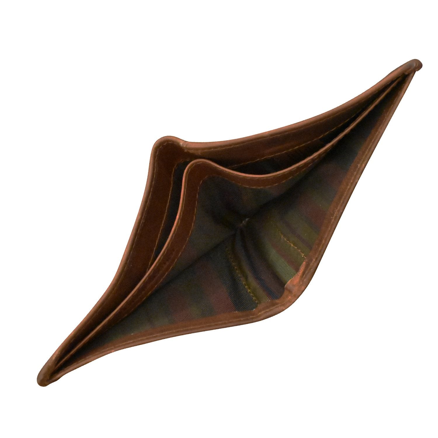 ILI New York Men's Wallet Compact Bifold with Back Slip - Rustic Brown