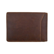 ILI New York Men's Wallet Compact Bifold with Back Slip - Rustic Brown