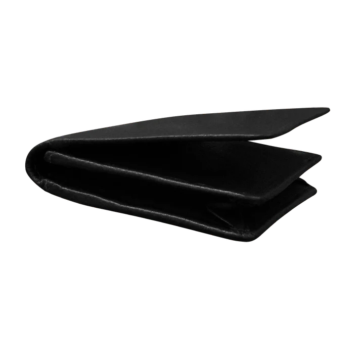 ILI New York RFID Pebble Leather Flap Card Case - Black