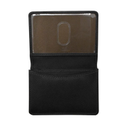 ILI New York RFID Pebble Leather Flap Card Case - Black