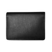 ILI New York RFID Pebble Leather Flap Card Case - Black