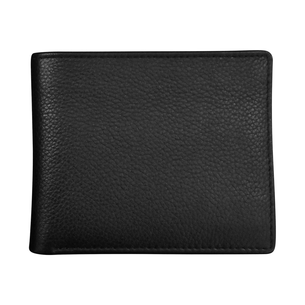 ILI New York Men's RFID Pebble Grain Leather Bifold Wallet - Black