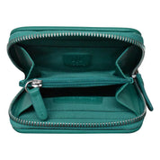 ILI New York RFID Checkerboard Zip Around Wallet - Cobalt/Aqua