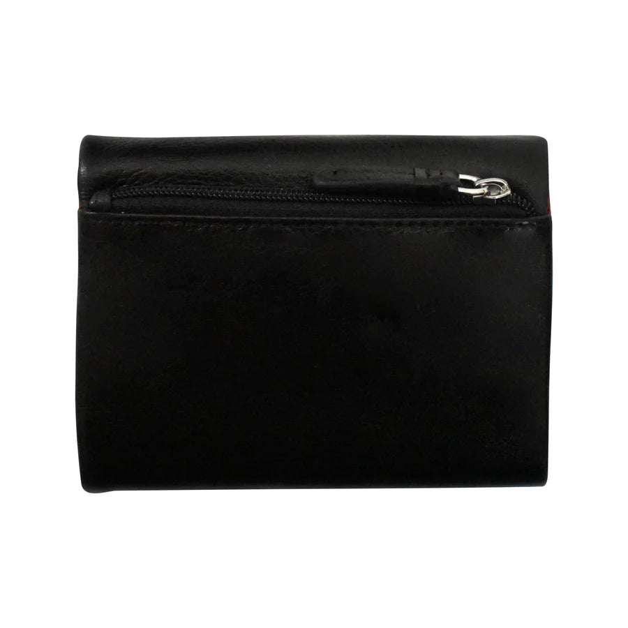 ILI New York Trifold Compact Wallet - Black/Red