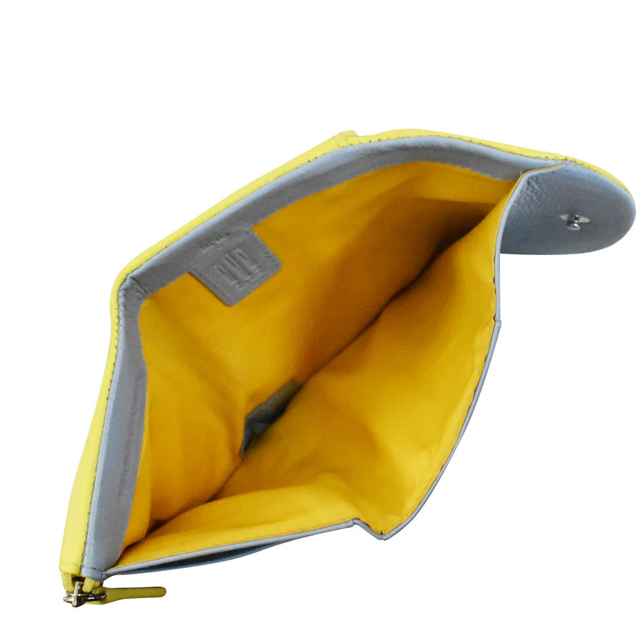 ILI New York Trifold Compact Wallet - Mellow Yellow/Chambray