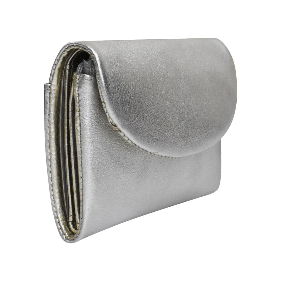 ILI New York Trifold Compact Wallet - Silver/Light Gold