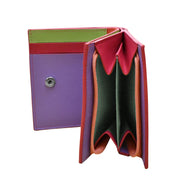 ILI New York Leather RFID Small Snap Wallet - Palm Beach